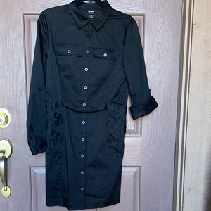 Nicole Miller Black Long Sleeve Dress Size 8